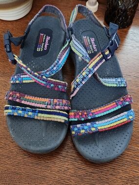 Skechers Multi-Color Strappy Comfort Sandals